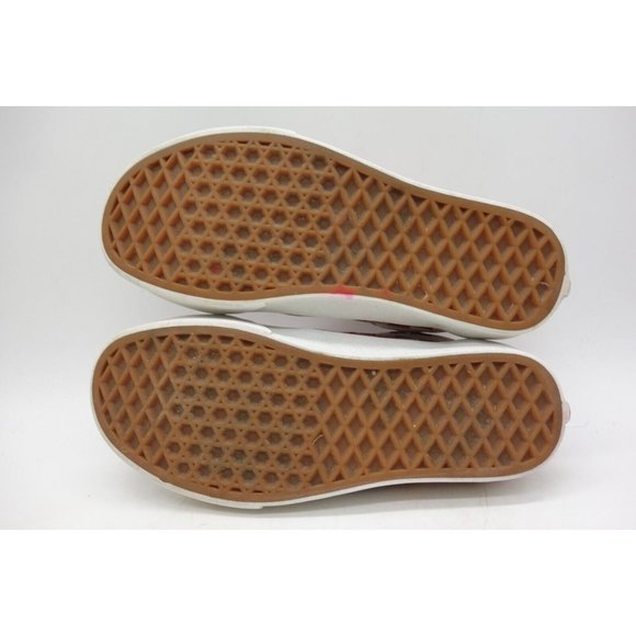 Vans Off The Wall Red Checkered Leather Lace Up Sneakers Shoes Women's 5 - Picture 4 of 10